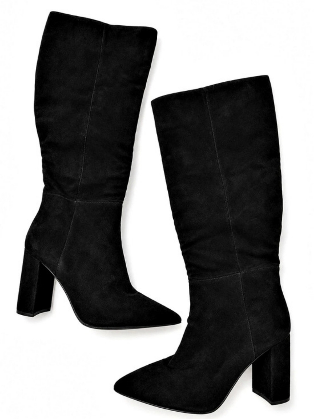 Gianni Bini Size 8.5 Kellbie Pointed Toe Block Heel Boots in Black